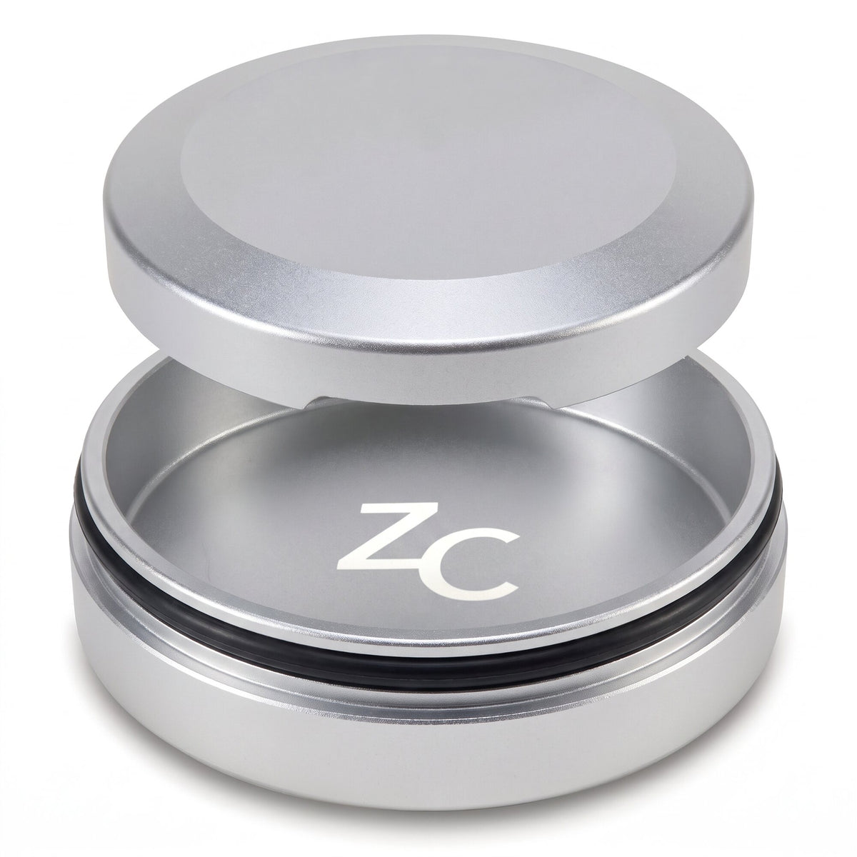 Z Caddy Chonk metal pouch can in silver, holds two full tins of ZYN®-sized pouches, fits VELO, on!, ALP, Grinds and Wip